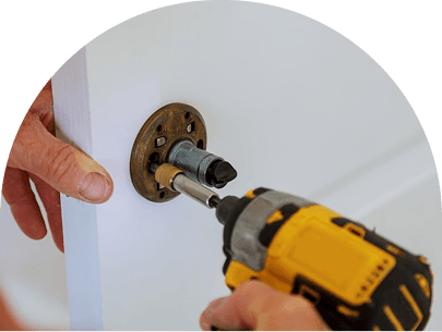 Door installation close-up